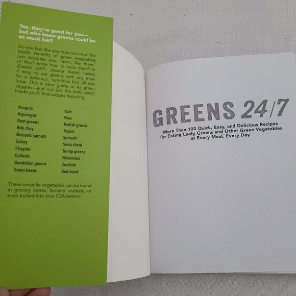 New "Greens 24/7" Vegan Cookbook Paperback - Picture 3 of 4